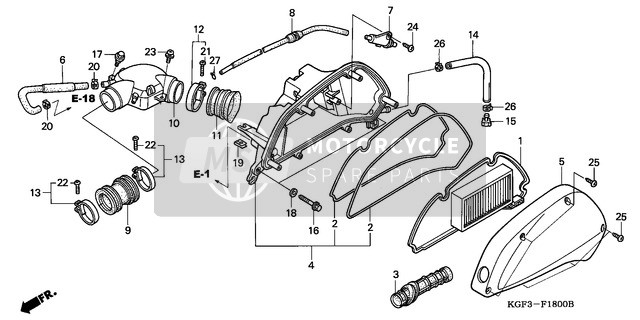 Honda NES125 2002 Air Cleaner for a 2002 Honda NES125